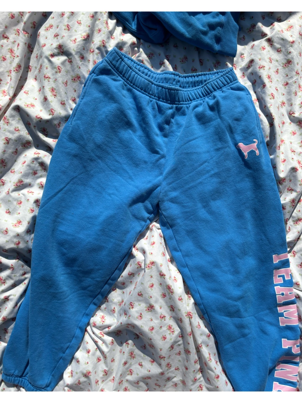 Victoria's Secret Blue Jogger Sweatpants with Pink Logo